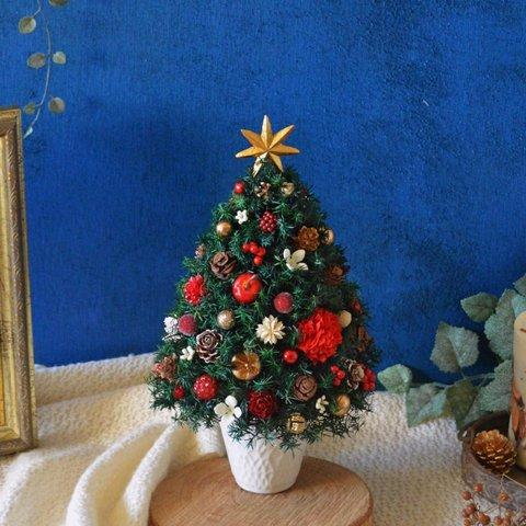 【3日以内発送】[26cm]来年も飾れる♡本物のヒムロスギとたっぷりの木の実で作る北欧風卓上クリスマスツリー