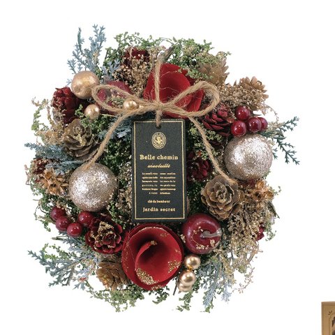 🈹 早割🎄 ★毎年飾れるクリスマスリース★【早割特別価格】クリスマスリース 　S　ナチュラルレッドS　リース　クリスマスギフト　お正月飾り　しめ縄　しめ飾りスワッグ　お正月リース　玄関リース　