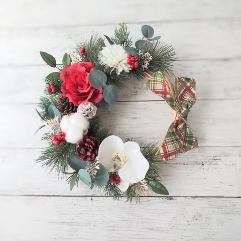 【再販】2wayクリスマス＆お正月のリース(約32cm前後)クリスマス　クリスマスリース　クリスマス飾り　お正月　しめ縄リース　しめ飾り　結婚　新築祝い　誕生日　クリスマスギフト　贈り物
