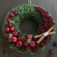 【受注制作】クリスマスを祝う赤い実のデザインリース　35㎝　天然素材のベース　クリスマスギフトにも